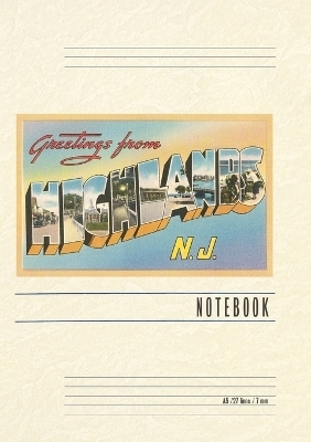 Vintage Lined Notebook Greetings from Highlands, New Jersey