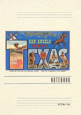 Vintage Lined Notebook Greetings from San Angelo, Texas