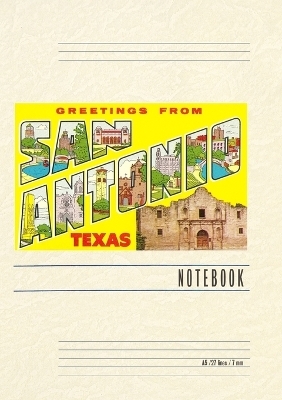 Vintage Lined Notebook Greetings from San Antonio, Texas