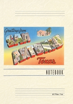 Vintage Lined Notebook Greetings from San Antonio, Texas