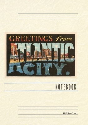 Vintage Lined Notebook Greetings from Atlantic City, New Jersey