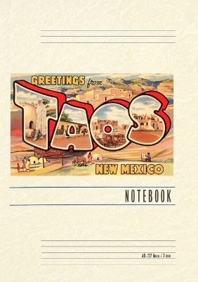 Vintage Lined Notebook Greetings from Taos, New Mexico