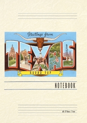 Vintage Lined Notebook Greetings from Round Top