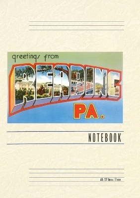 Vintage Lined Notebook Greetings from Reading, Pennsylvania