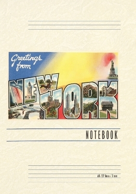 Vintage Lined Notebook Large Letter Greetings from New York