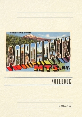 Vintage Lined Notebook Greetings from Adirondack Mountains, New York