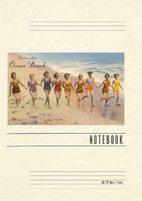 Vintage Lined Notebook Greetings from Ocean Beach, New Jersey