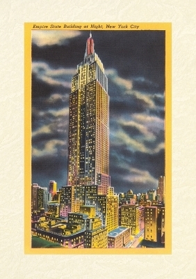 Vintage Lined Notebook Night, Empire State Building, New York City