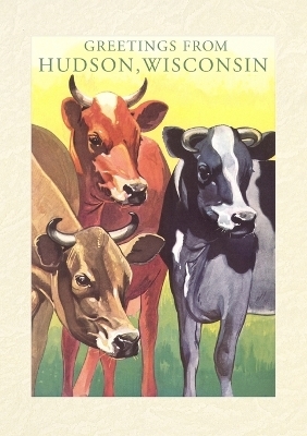 Vintage Lined Notebook Greetings from Hudson, Cows