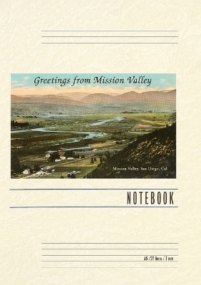 Vintage Lined Notebook Greetings from Mission Valley, San Diego, California