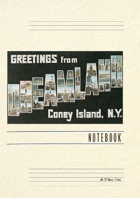 Vintage Lined Notebook Greetings from Dreamland, Coney Island, New York