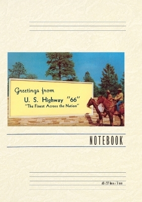 Vintage Lined Notebook Billboard, Greetings from US Highway 66