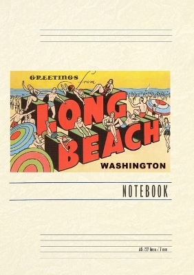 Vintage Lined Notebook Greetings from Long Beach, Washington