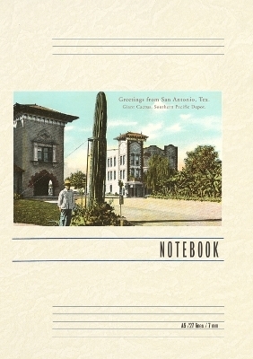 Vintage Lined Notebook Greetings from San Antonio, Texas, Saguaro