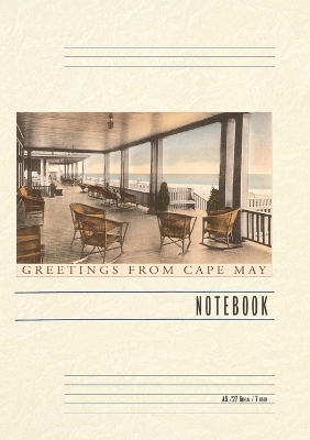 Vintage Lined Notebook Greetings from Cape May, New Jersey, Veranda