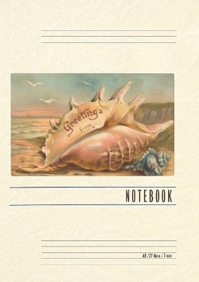 Vintage Lined Notebook Conch Shell, Greetings from --