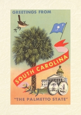 Vintage Lined Notebook Greetings from South Carolina, the Palmetto State