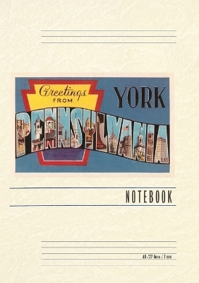 Vintage Lined Notebook Greetings from York, Pennsylvania