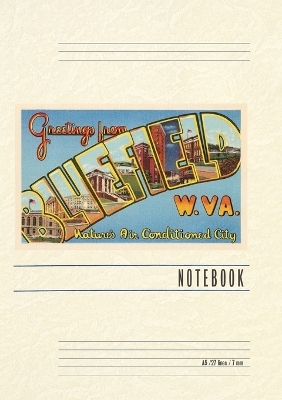 Vintage Lined Notebook Greetings from Bluefield, West Virginia