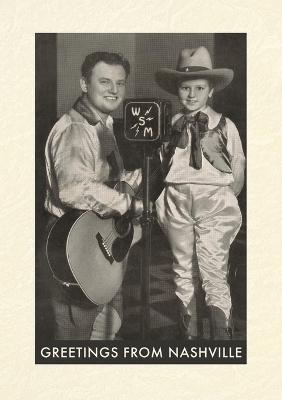 Vintage Lined Notebook Singing Radio Cowboy with Daughter, Greetings from Nashville