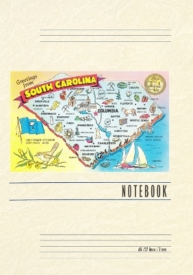 Vintage Lined Notebook Map, Greetings from South Carolina