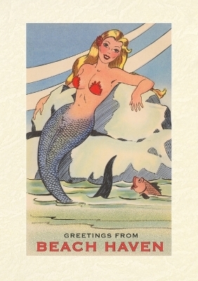 Vintage Lined Notebook Greetings from Beach Haven, Mermaid