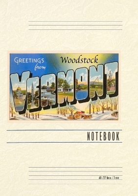 Vintage Lined Notebook Greetings from Woodstock, Vermont