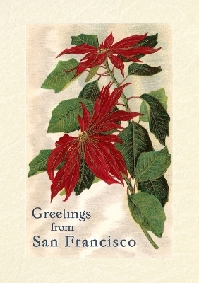 Vintage Lined Notebook Greetings from San Francisco, California, Poinsettias