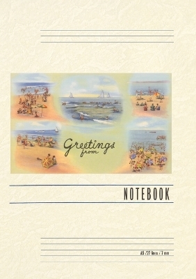 Vintage Lined Notebook Greetings from...Beach Scenes