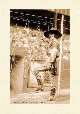 Vintage Lined Notebook Greetings from Montana, Cowgirl Trick Roper