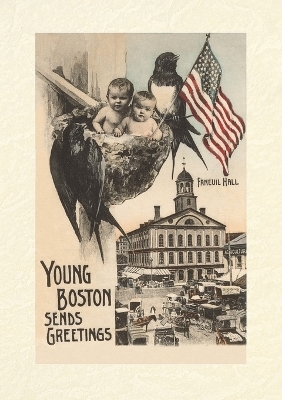 Vintage Lined Notebook Young Boston Sends Greetings, Faneuil Hall