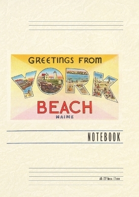 Vintage Lined Notebook Greetings from York Beach