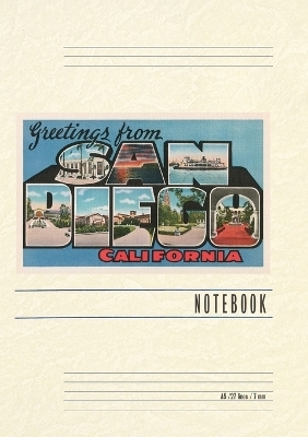 Vintage Lined Notebook Greetings from San Diego, California