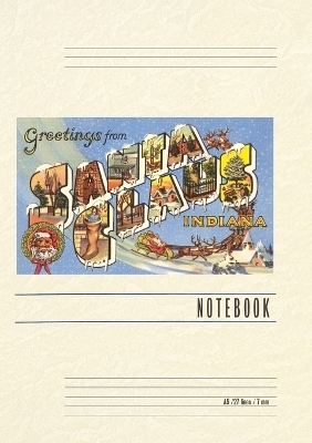 Vintage Lined Notebook Greetings from Santa Claus