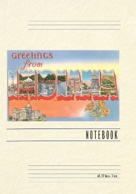 Vintage Lined Notebook Greetings from Indiana