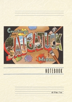 Vintage Lined Notebook Greetings from Saugatuck