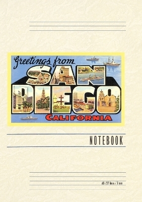 Vintage Lined Notebook Greetings from San Diego, California