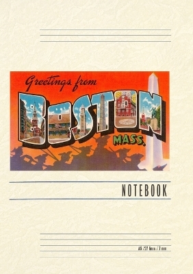 Vintage Lined Notebook Greetings from Boston, Mass.