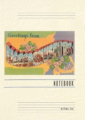 Vintage Lined Notebook Greetings from Massachusetts