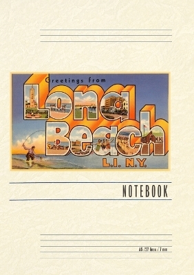 Vintage Lined Notebook Greetings from Long Beach, Long Island, New York