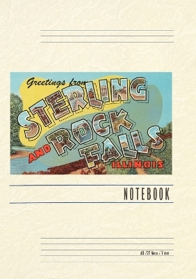 Vintage Lined Notebook Greetings from Sterling and Rock Falls, Illinois