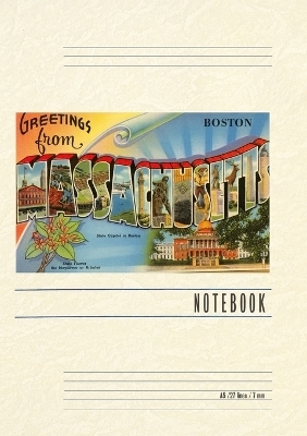 Vintage Lined Notebook Greetings from Boston, Massachusetts