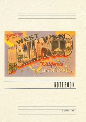 Vintage Lined Notebook Greetings from West Hollywood, California