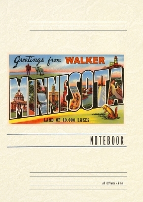 Vintage Lined Notebook Greetings from Walker, Minnesota