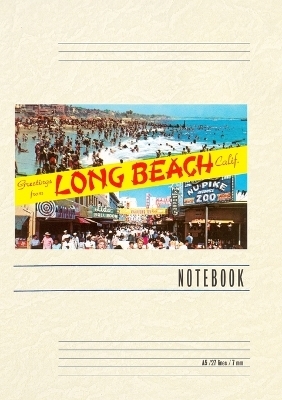 Vintage Lined Notebook Greetings from Long Beach, California