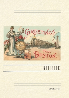 Vintage Lined Notebook Greetings from Boston, Mass.