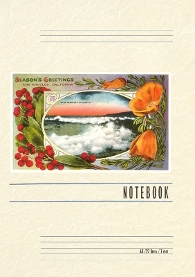 Vintage Lined Notebook Season's Greetings from Los Angeles, California