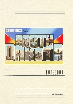 Vintage Lined Notebook Greetings from North Dakota