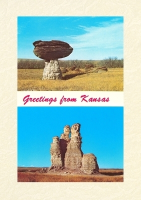 Vintage Lined Notebook Greetings from Kansas, Rock Formations