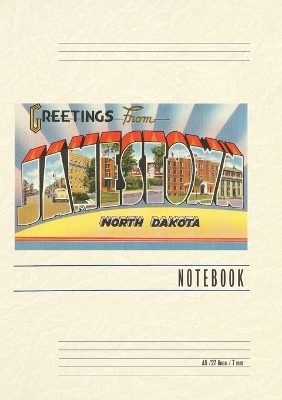 Vintage Lined Notebook Greetings from Jamestown, North Dakota